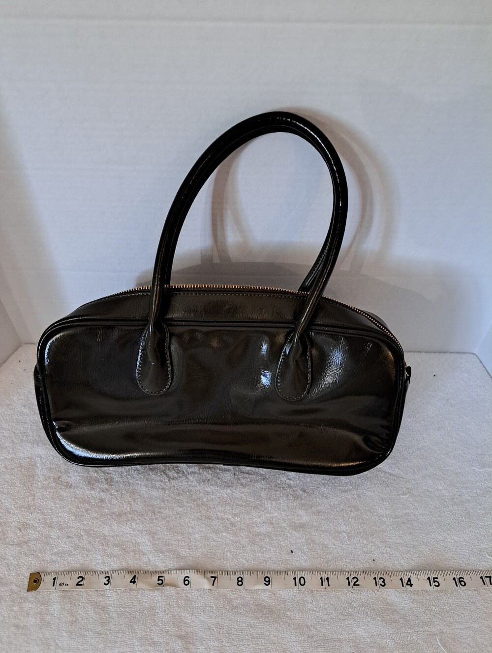 Urban Expressions Classic Dark Green Patent Shoulder Bag - Sleek Everyday Carry